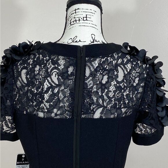 Shani Floral Applique Fit-&-Flare Crepe Dress size 8 - Picture 10 of 14